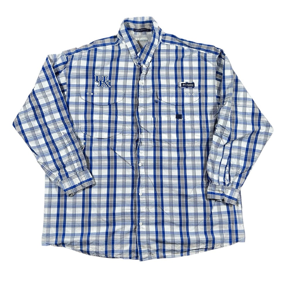 Columbia PFG Men's Super Bonehead Shirt Kentucky Wildcats XXL Omni-Shade‎